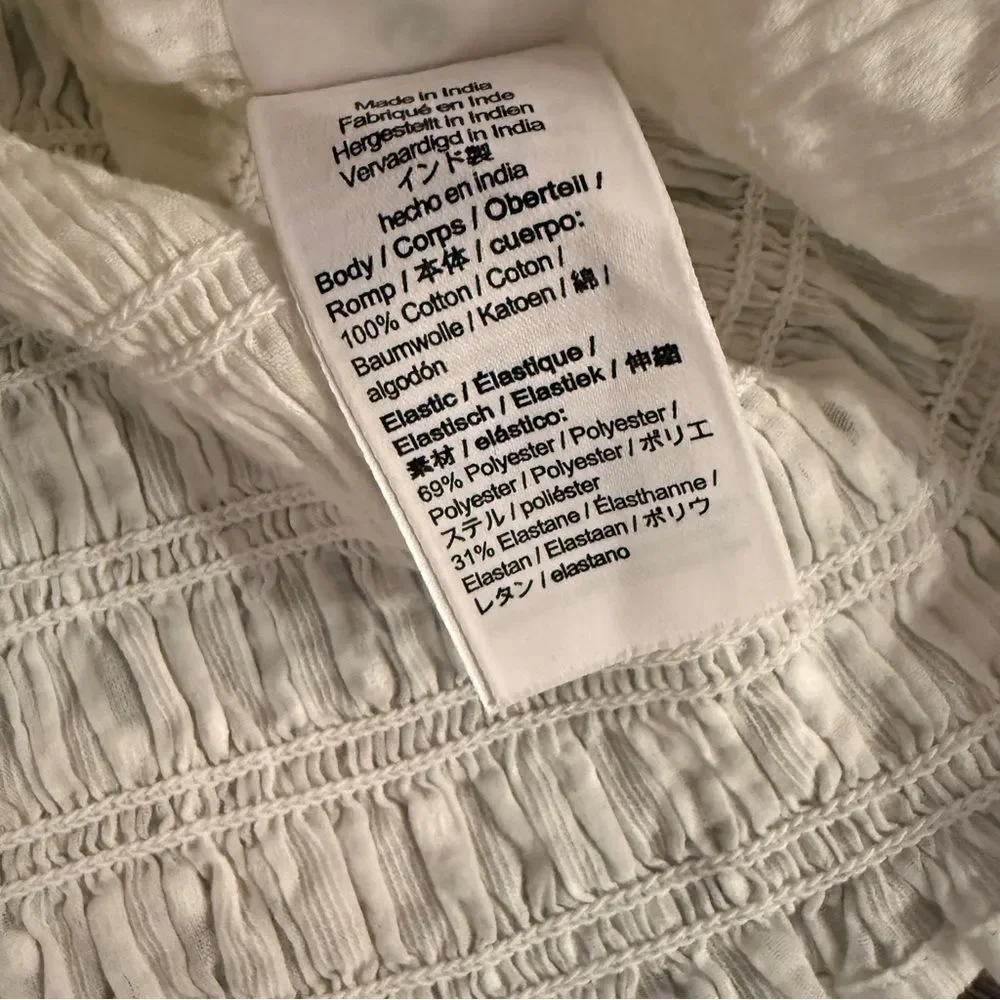 J. Crew Puff-sleeve textured voile smocked top